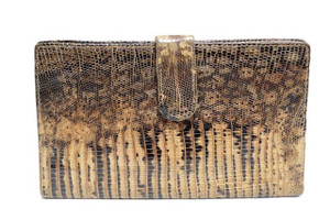  Ladies 1980's-90's Lizard Skin Long Checkbook Wallet - Argentina 