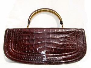  Unique 1950's NETTIE ROSENSTEIN Alligator Handbag 