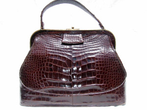  HUGE 1960's LUCILLE DE PARIS Alligator Skin Doctor Bag Satchel 