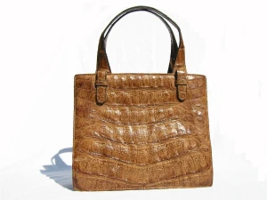  Petite GOLD PFEIL 1960's BUTTERSCOTCH CROCODILE Skin Bag 