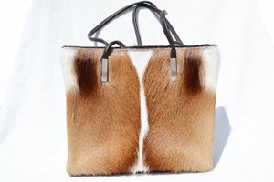  Large AYO 1990's-2000's SPRINGBOK Fur Shoulder Bag Tote 