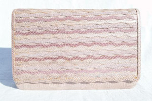  Lavender  "WOVEN" 1970's-80's Karung SNAKE Skin Clutch Shoulder Bag - ANDREA PFISTER 