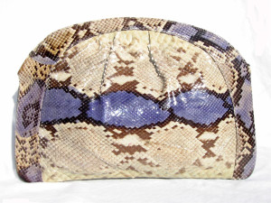  Striking 1970's-80's PYTHON Snake Skin CLUTCH Shoulder Bag 