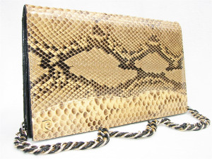  Classic PIERRE CARDIN 1960's-70's PYTHON Snake Skin CLUTCH Purse 