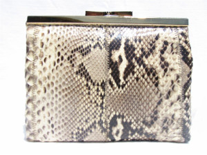  Petite 1970's-80's PYTHON Snake Skin CLUTCH Shoulder Bag 