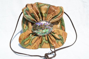  Gorgeous 1980's Yellow & Green PYTHON Snake Skin Shoulder Crossbody Bag - MOP! 