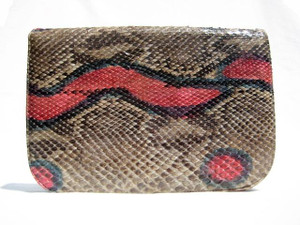  Pastel Python Snake Skin Clutch Shoulder Bag - VARON 