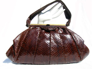  HUGE 17" 1950's COBRA Snake Skin Handbag - WILSHIRE Original 