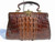 Fantastic Antique Late 1800's Brown Victorian ALLIGATOR Tail Skin Handbag   Fantastic Antique Late 1800's Brown Victorian ALLIGATOR Tail Skin Handbag