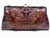  HUGE Early 1900's Brown Victorian Alligator Clutch Bag w/Paws 
