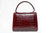 1990's OXBLOOD Red CROCODILE Belly Skin Handbag with Key! 