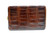  1950's Chocolate Brown Hard-Sided ALLIGATOR Skin CARD Case w/ Brass - RUMPP 