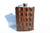  Custom Brown HORNBACK Alligator Skin 8 Oz. Stainless Hip FLASK Set - NEW! G1A-132 