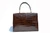  Gorgeous Chocolate Brown 1950's-60's Crocodile Belly Skin Handbag 