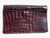  Unisex MERLOT 1990's CROCODILE SKIN Organizer WALLET Case 