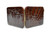  1950's-60's Chocolate Brown Hard-Sided ALLIGATOR Skin CARD Case - Sliding Brass Closure 