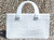  SANTA MARIA Matte White 1990's-2000's Alligator Belly Skin Handbag Shoulder Bag w/ Lucite Handles 