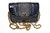  1990's-2000's Black Hornback Crocodile and Leather Clutch Shoulder Bag - SISO - Italy 