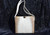  WHITE & TAN 1980's-90's CROCODILE Belly Skin Shoulder Bag 