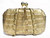  New! GOLD Hard-Sided Hornback ALLIGATOR Skin Mini CLUTCH Bag 