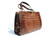  AMPLE 1980's-90's Brown CROCODILE Caiman Belly Skin Handbag 