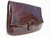  DECO Style 1940's-50's Chocolate ALLIGATOR Skin Clutch Bag 