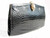  RARE Jeweled BLACK 1950's-60's CROCODILE Belly Skin CLUTCH Bag 