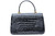  1990's-2000's Jet Black ALLIGATOR Belly Skin Handbag Shoulder Bag 