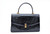  1990's-2000's Jet Black ALLIGATOR Belly Skin Handbag Shoulder Bag 