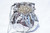  Jeweled 1970's-80's SILVER Python Snake Skin CROSS Body Shoulder Bag 