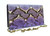  1970's-80's Purple PYTHON Snake Skin CLUTCH Shoulder Bag - Chic de Paris 