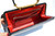  XL 13.5" JET BLACK 1960's CROCODILE Belly Skin Handbag - Structured Handle & RED Leather Lining! 