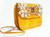  Embellished Mustard YELLOW 1980's-90's Cobra SNAKE Skin & Alligator Tail Skin Clutch Shoulder Bag 
