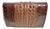  Dramatic 1930's-40's Brown HORNBACK Alligator Skin Clutch Bag 