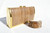  Dark TAN 1980's-90's Hard-Sided Snake Skin Cobra Evening Bag with Matching Leopard Cowhide & Jasper Stone Bracelet Cuff 