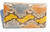  1980's Yellow, Orange & Blue Python Snake Skin Clutch Shoulder Bag 