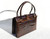  FINESSE 1950's-60's Dark Chocolate Brown ALLIGATOR Belly Skin Handbag 