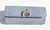  Light BLUE GRAY CROCODILE Skin Baguette CLUTCH - Silver Crocodile 