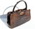  1950's-60's Chocolate Brown 13.5" CROCODILE Belly Skin Handbag - SAKS FIFTH AVENUE - FRANCE 