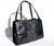  JET BLACK 1950's-60's Hornback CROCODILE Handbag 