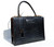  XXL Stunning 1960's MORABITO Paris Jet Black CROCODILE Porosus Skin Bag - with KEY! 