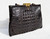 Darkest Espresso Brown BLACK 1930's EDWARDIAN Hornback Alligator Handbag   Darkest Espresso Brown BLACK 1930's EDWARDIAN Hornback Alligator Handbag