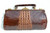 Gorgeous 1930's-40's Victorian Style Warm Brown Hornback Alligator Skin Handbag   Gorgeous 1930's-40's Victorian Style Warm Brown Hornback Alligator Skin Handbag