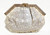 1980's-90's Cream & Taupe RING LIZARD Skin Clutch Bag - COLOMBETTI   1980's-90's Cream & Taupe RING LIZARD Skin Clutch Bag - COLOMBETTI