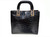  Gorgeous 1990's-2000's LANA MARKS Jet Black Alligator Belly Skin Handbag - Tortoise Handles 