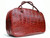  GIANT 17 x 11 TARDINI Distressed Burgundy RED ALLIGATOR Skin Travel Overnight Bag 