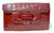  Lovely RED 1950's ALLIGATOR Belly Skin Clutch Bag - ARGENTINA 