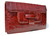  Lovely RED 1950's ALLIGATOR Belly Skin Clutch Bag - ARGENTINA 