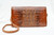  Unisex Caramel Brown 1960's-70's Hornback Crocodile Skin Shoulder Bag 