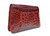Dark RED 1950's-60's CROCODILE Caiman Skin CLUTCH - ARGENTINA   Dark RED 1950's-60's CROCODILE Caiman Skin CLUTCH - ARGENTINA